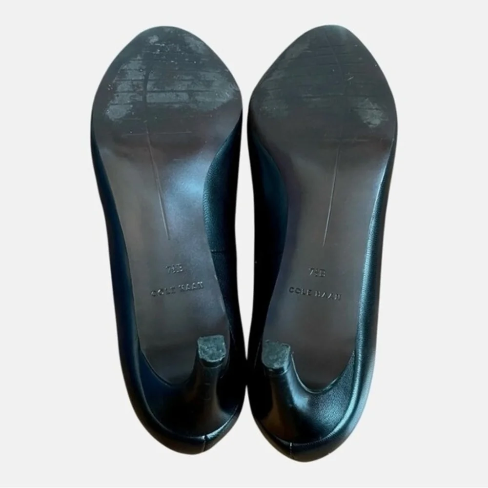 MSRP$270 COLE HAAN Helen Grand Black Leather Pumps Heels Women’s Size 7.5